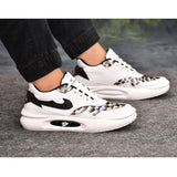 Black synthetic leather men's casual shoes, flat heel, lace-up closure