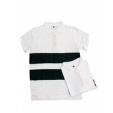 Men's white cotton polo neck t-shirt with regular fit and short sleeves - solid design for casual wear