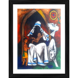 Multicolor wood framed painting of Mother Teresa as Goddess of Peace for wall mount, lightweight design