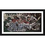 Multicolor wood framed painting of "Young Ladies on the Banks of the Seine" 1950, lightweight for wall mounting (12x24)