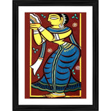 Multicolor wood framed painting of a dancing woman, lightweight for wall mount
