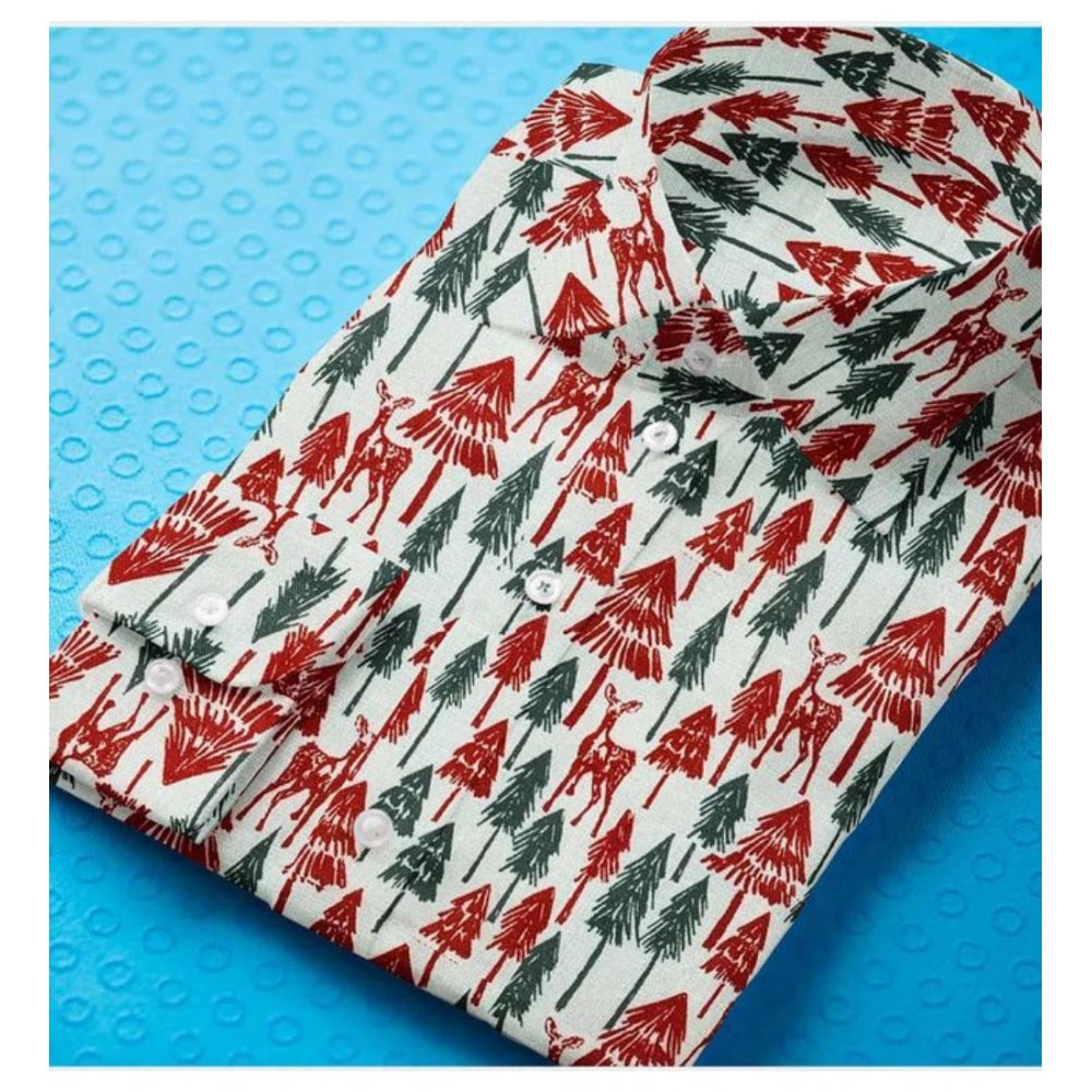 Multicolor cotton-blend men's printed full sleeve shirt with regular collar, suitable for various occasions