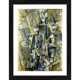 Multicolor wooden frame featuring Man with a Clarinet 1911 Painting, lightweight wall-mounted art piece (14x18 inches)