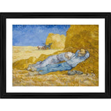 Multicolor wood framed painting of "Farmers Rest in Harvest season 1890" for wall mount, lightweight design