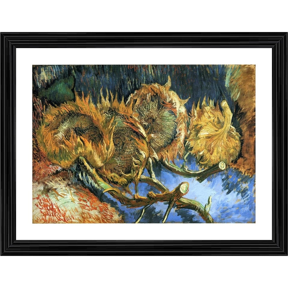 Multicolor sunflower painting with lightweight wood frame, 14x18 size, wall mountable