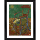 Multicolor wooden framed art print featuring Gauguin's 1888 Chair painting for wall mount, lightweight design with vibrant colors