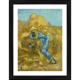 Multicolor wood framed painting of "The Sheaf Binder 1889" - Lightweight wall mount, vibrant artwork displayed