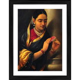 Multicolor wood framed photo frame featuring "Woman in the Stolen Interview 1906" painting, lightweight for wall mounting (14x18")