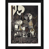 Multicolor wood-framed Claude and Paloma 1954 painting photo frame (14x18 inches), lightweight for wall mount