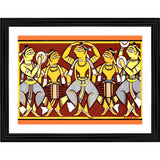 Multicolor wood celebration painting framed art, lightweight wall mount, 14x18 size