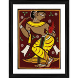 Multicolor wood-framed Dancing Woman 3 painting, lightweight wall-mounted artwork for home decor (14x18)