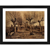 Multicolor wood framed Pollard Birches painting (14x18), lightweight for wall mounting