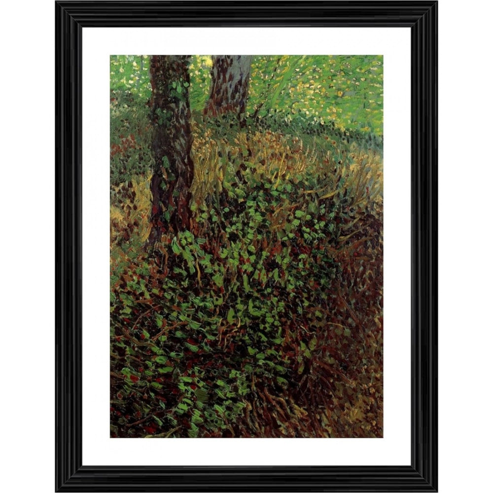 Multicolor wood framed Undergrowth in the Garden 1887 painting, lightweight wall mount art piece