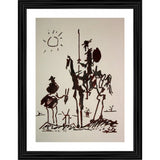 Multicolor wood framed Don Quixote 1955 painting, lightweight for wall mount (14x18")