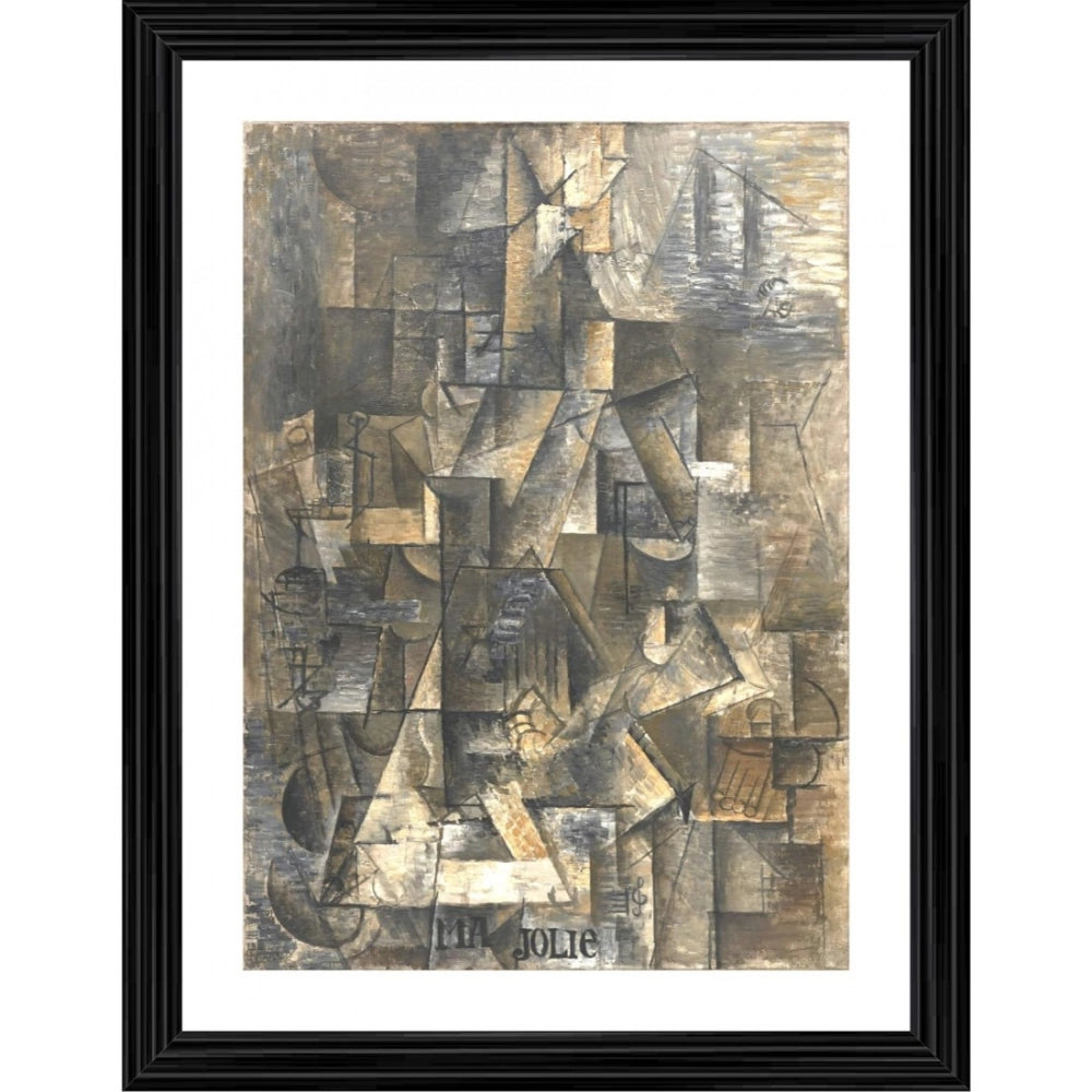 Multicolor wooden framed "Ma Jolie My Pretty" painting, lightweight for wall mount (14x18")