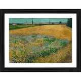 Multi-colored wood framed Wheatfield 1888 painting for wall mount, lightweight and ideal for showcasing memories
