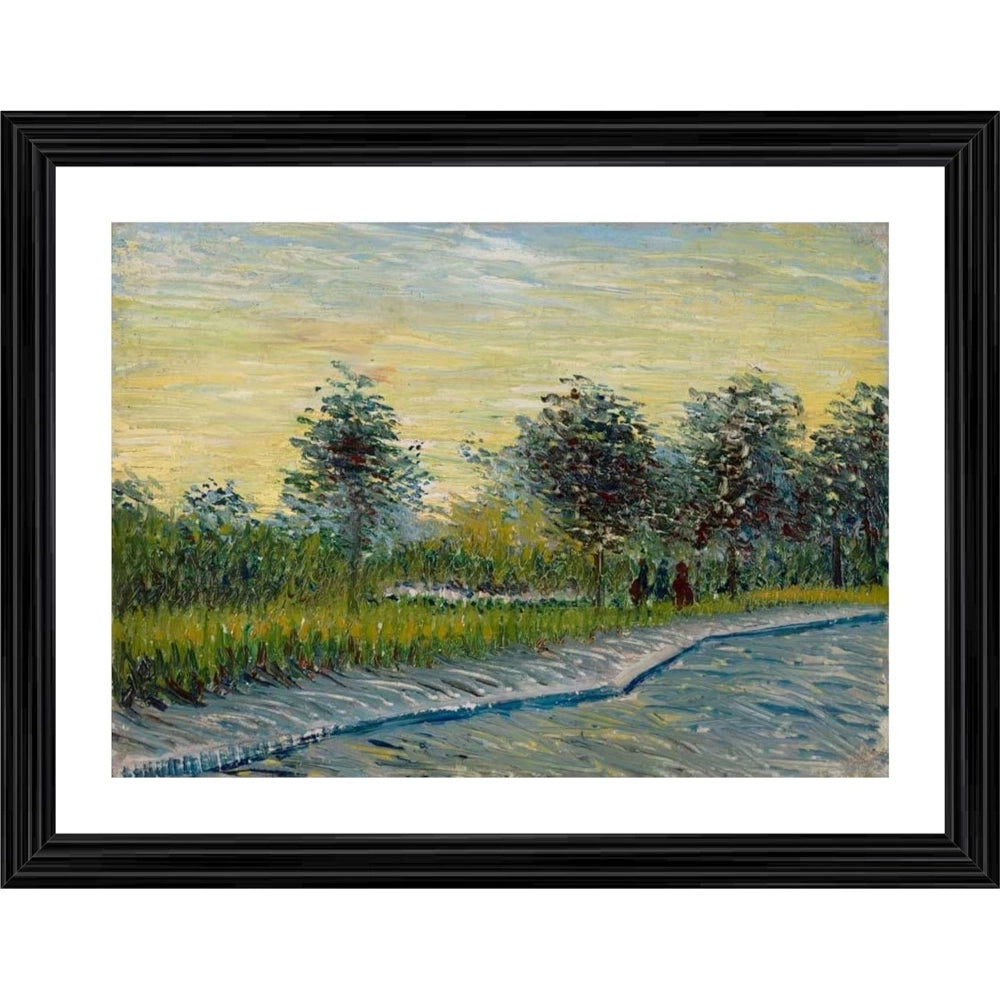 Multicolor wood framed Square Saint-Pierre at Sunset 1887 painting with lightweight wall mount for art display