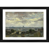 Multicolor wood-framed View of Paris 1886 painting for wall mount, lightweight and vibrant