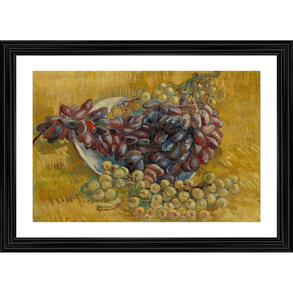 Multicolor wood-framed Grapes 1887 painting, lightweight wall mount for home or office decor