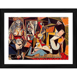 Multicolor wooden framed painting "The Women of Algiers 1955" - Lightweight wall mount, 14x18 inches