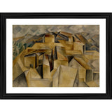 Multicolor wood-framed Houses on the Hill 1909 painting, lightweight wall mount for home decor