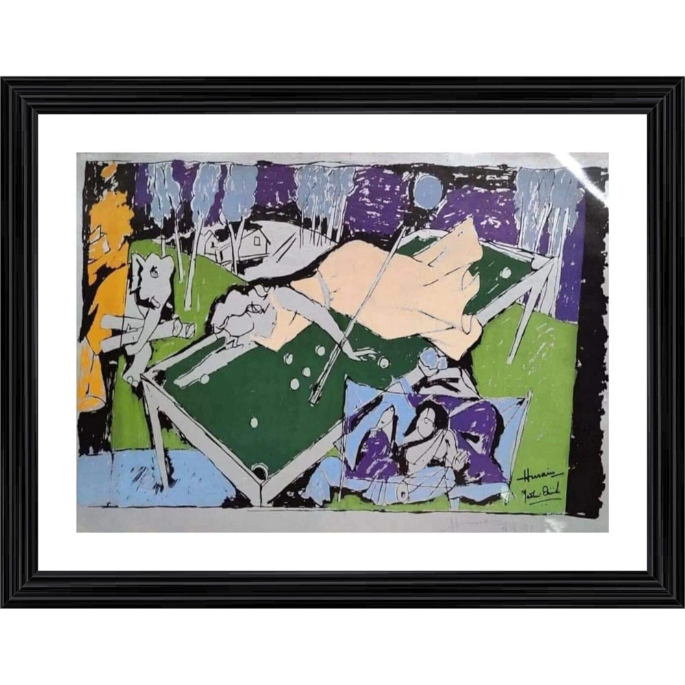 Multicolor wood framed painting photo frame featuring "The Culture - 1 Painting With Wood," lightweight for easy wall mounting, 14"x18" size