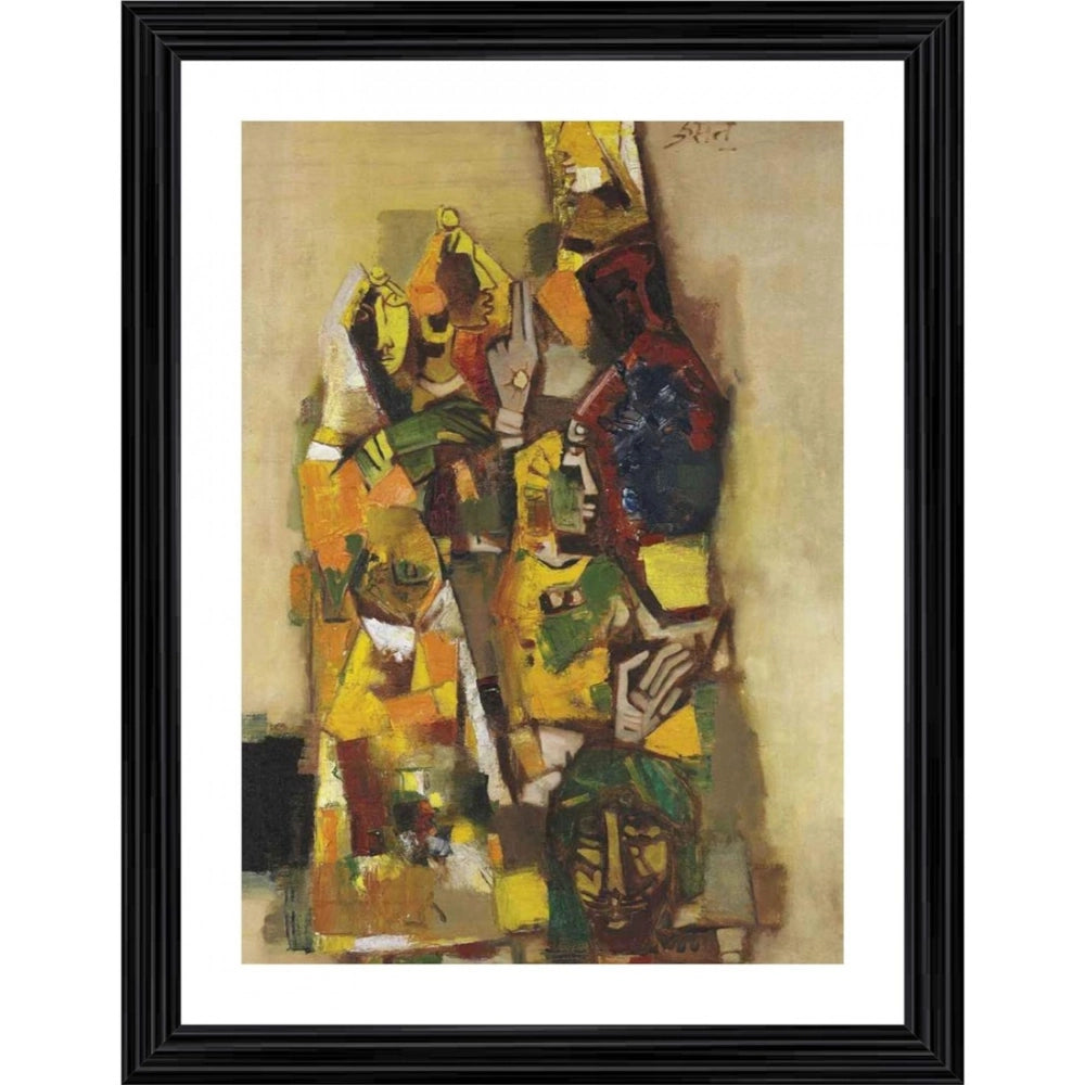 Multicolor wood framed painting "The Lost Princess" (1964), lightweight wall mount, 14x18 inches
