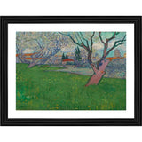 Multicolor wood framed painting "Orchards in Blossom" 1889, lightweight wall mount for home decor