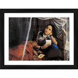 Multicolor wood framed painting "Disappointed Woman in Love" (1887), lightweight wall mount for home decor