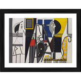 Multicolor wood framed Painter & Model 1928 painting, lightweight wall mount for 14"x18" artwork (actual colors may vary)