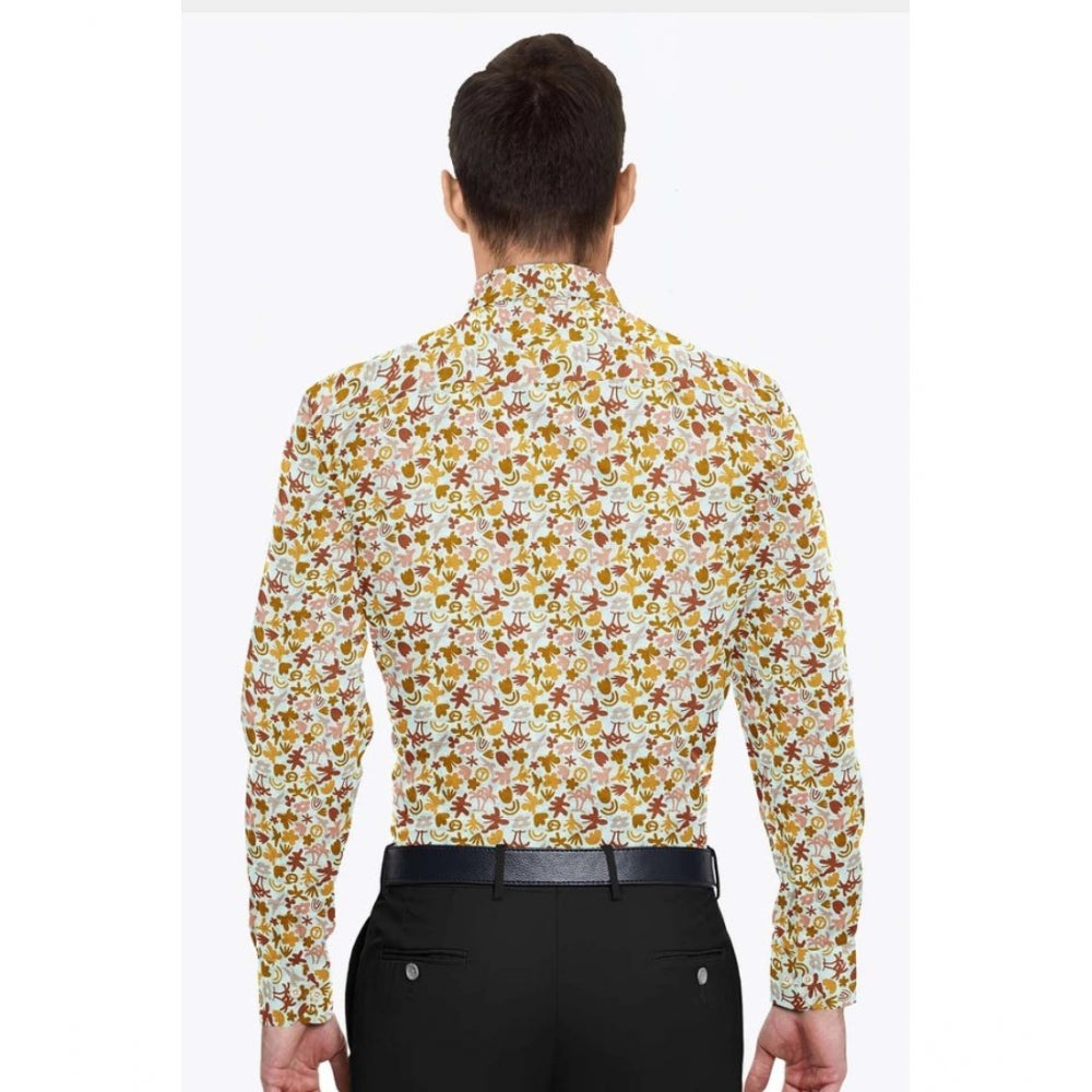 Multicolor cotton-blended men's printed full sleeve shirt with regular collar, ideal for casual wear