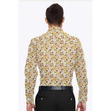 Multicolor cotton-blended men's printed full sleeve shirt with regular collar, ideal for casual wear
