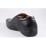 Black faux leather men's slip-on formal shoes