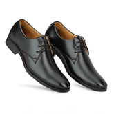 Men's black faux leather lace-up formal shoes - versatile footwear for formal events
