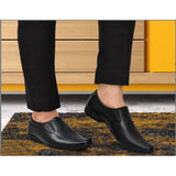 Men's black faux leather slip-on formal shoes, perfect for any occasion