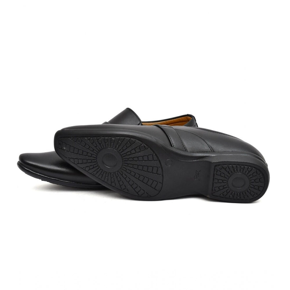 Men's black faux leather slip-on formal shoes - versatile footwear for formal events