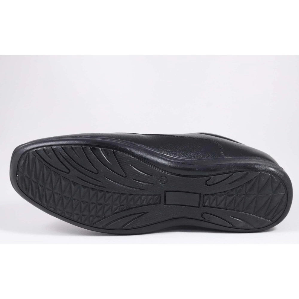 Black faux leather men's slip-on formal shoes - perfect for formal events