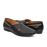 Men's faux leather black slip-on formal shoes, ideal for any formal event or occasion