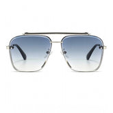 Blue metal aviator sunglasses with UV400 protection, classic unisex design for outdoor activities