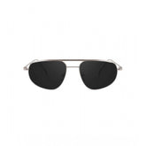 Silver metal aviator sunglasses with UV400 protection for unisex use