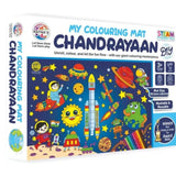 Assorted canvas Chandrayaan printed coloring mat, fosters creativity in educational toys for 3+ years