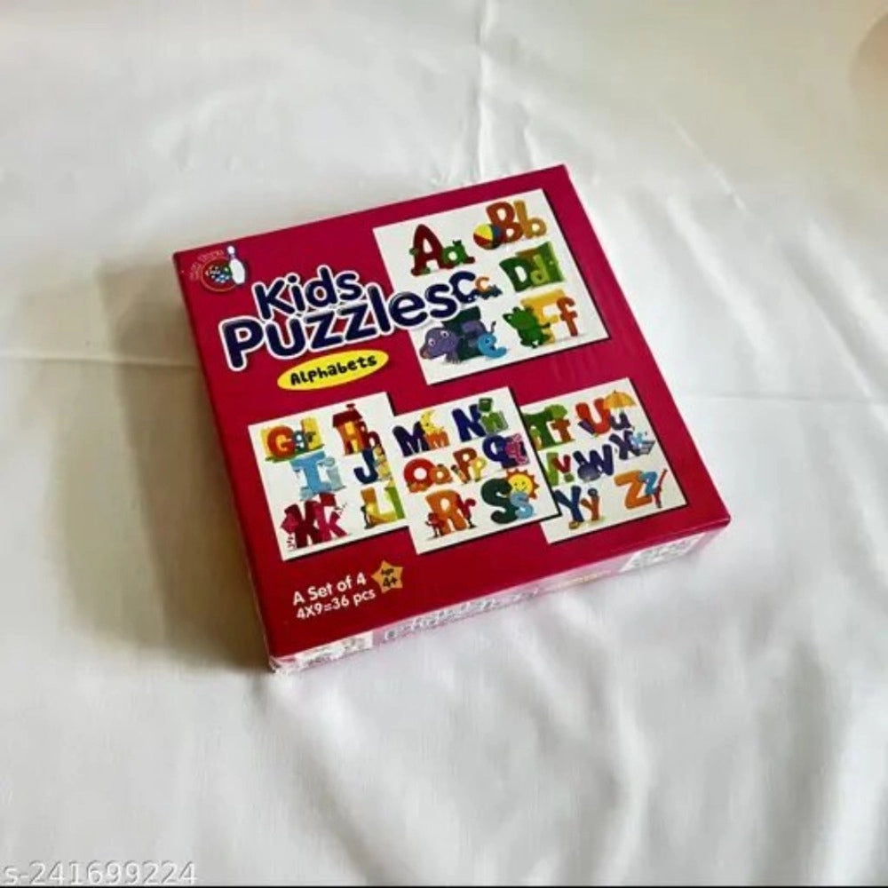 Assorted cardboard Alphapet puzzle set for educational play, promoting learning & development for 4+ years