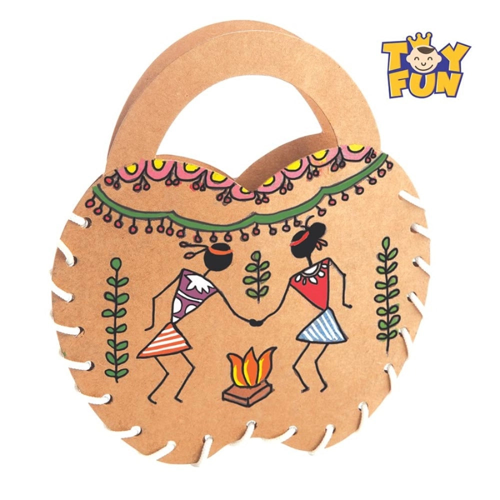 Assorted cardboard Indian art toy, enhances creativity & cultural awareness for 5+ year-olds