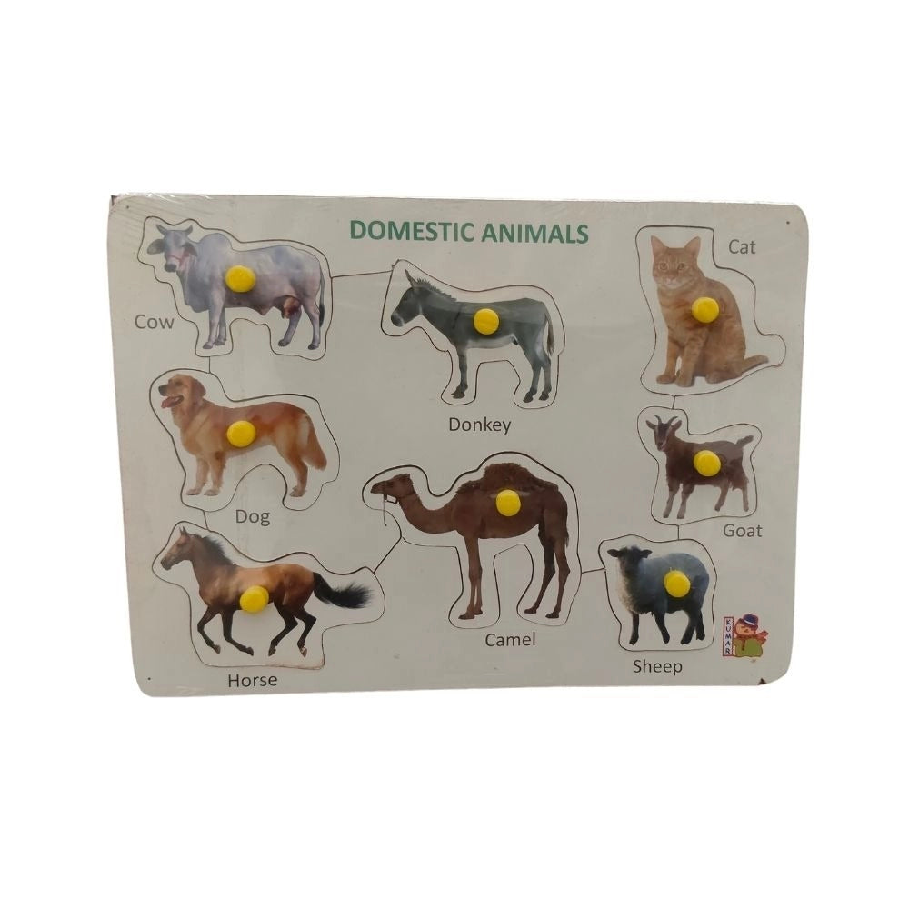 Assorted domestic animal wooden puzzle for educational play (3+ years)