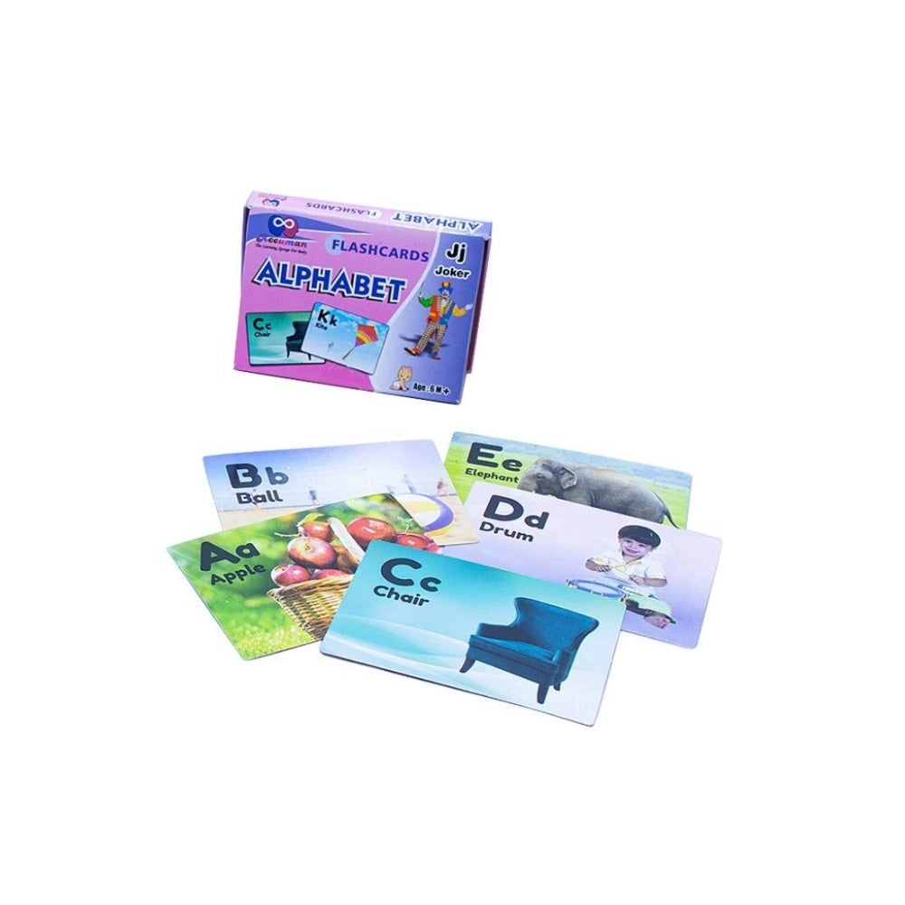 Assorted plastic flash card-alphabets for educational play, ideal for 6+ months