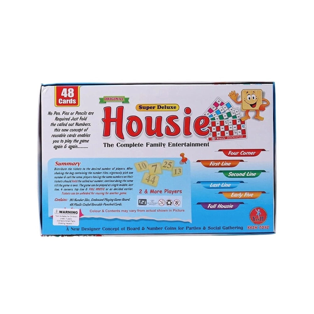 Assorted cardboard Housie educational toy for 5+ years, no pens or pins needed for classic gameplay