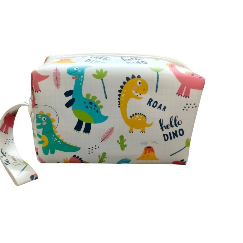 Assorted dinosaur-themed canvas pouch for 3+ years stationery organization