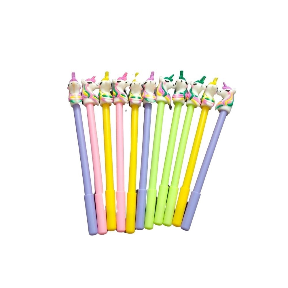 Assorted plastic unicorn pencils set, perfect for children 3+ years old, school stationery