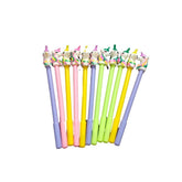 Assorted color plastic unicorn pencils set for 3+ years, ready-to-use stationery