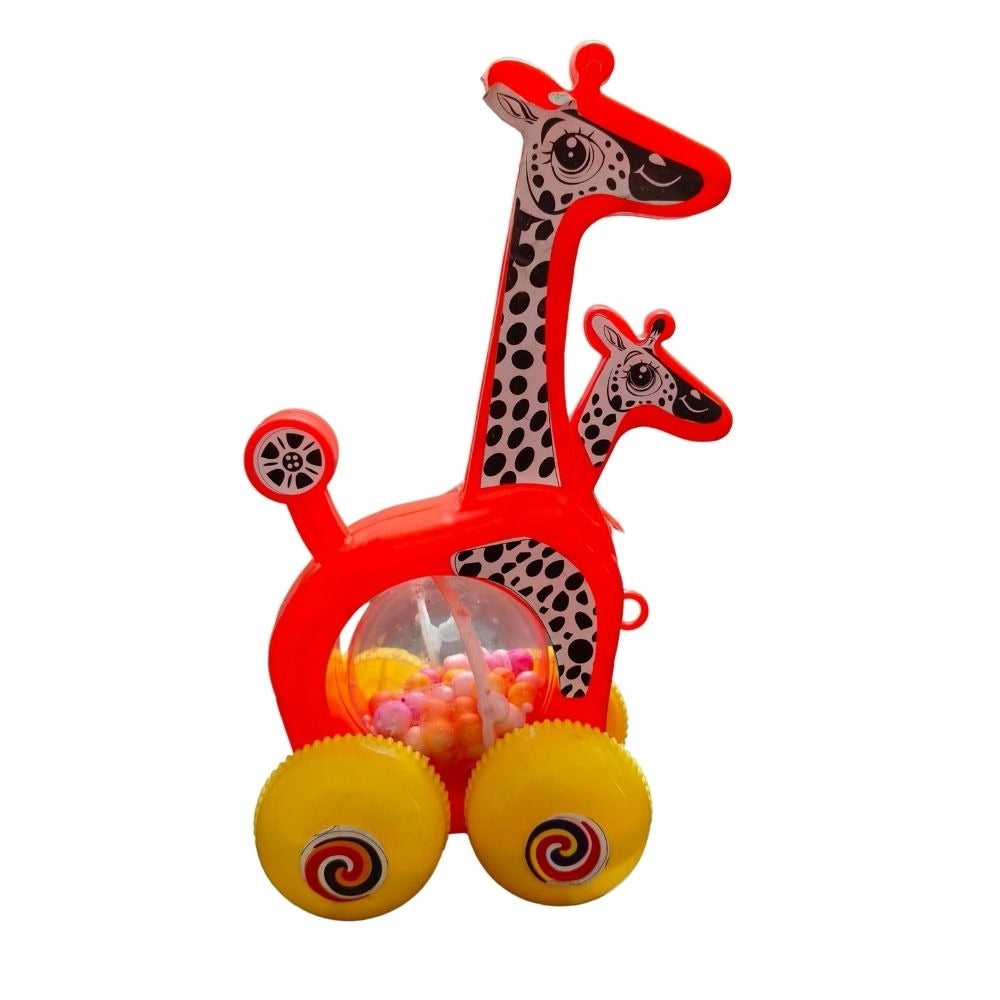 Assorted-colored PVC pull-along kangaroo with joeys, stimulates physical & mental activity for toddlers aged 1+ years